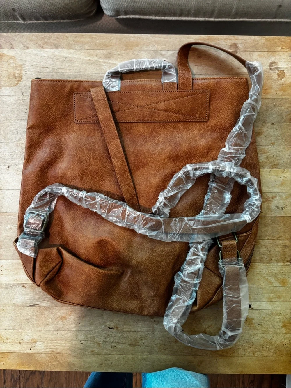 Thirty-One High Street Backpack | Caramel Distressed Pebble Faux Leather